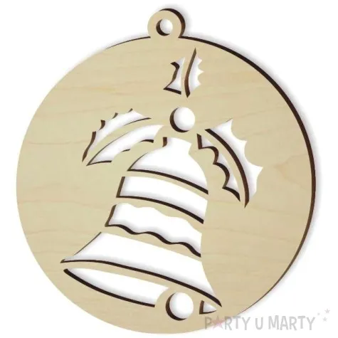 zawieszka drewniana bombka dzwonek jemiola 70 x 70 mm 10 szt