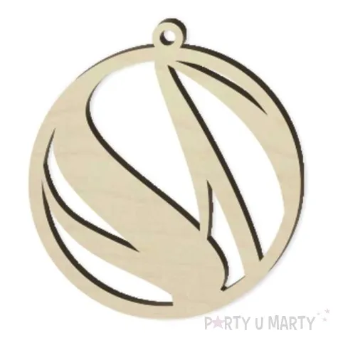 zawieszka drewniana bombka fale mix 70 x 76 mm