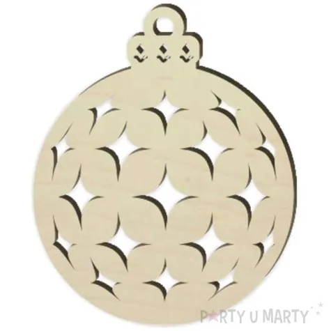 zawieszka drewniana bombka koniczyna 77 x 95 mm