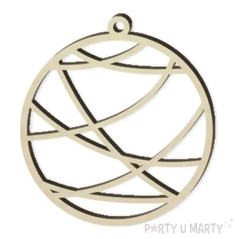 zawieszka drewniana bombka lancuch cienki 70 x 76 mm