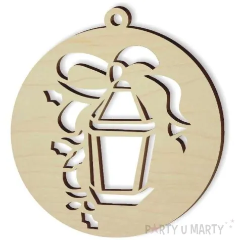 zawieszka drewniana bombka latarenka 70 x 70 mm 10 szt