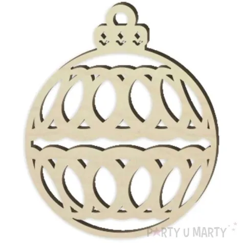 zawieszka drewniana bombka spiralki 77 x 95 mm