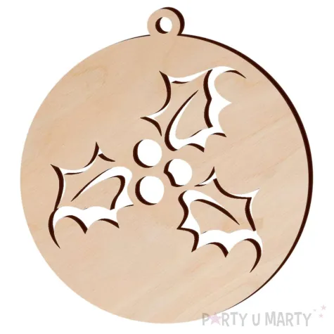 zawieszka drewniana bombka stroik 70 x 70 mm