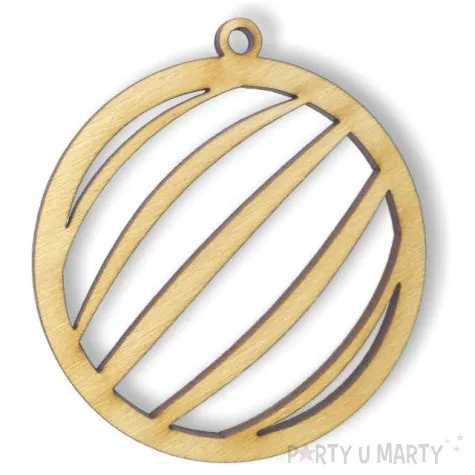 zawieszka drewniana bombka wypukla 70 x 70 mm