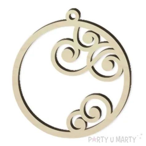 zawieszka drewniana bombka zawijaski 70 x 76 mm