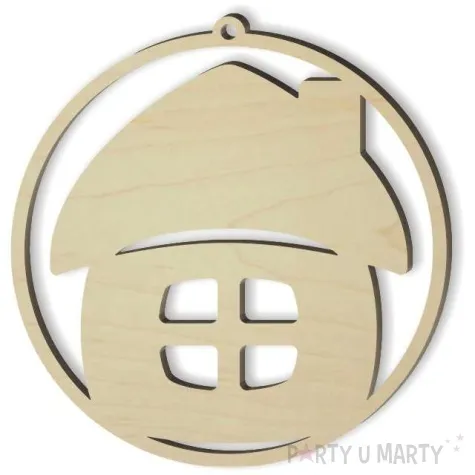 zawieszka drewniana chatka skrzata 80 x 83 mm