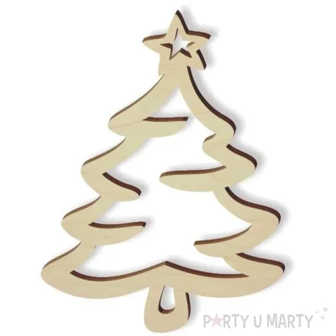 zawieszka drewniana choinka krysia 65 x 85 mm 10 szt