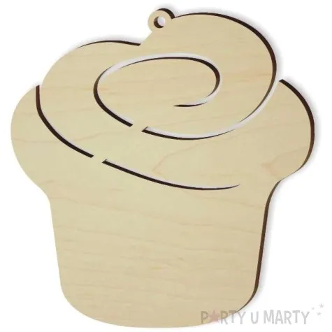 zawieszka drewniana cupcake 75 x 79 mm 10 szt