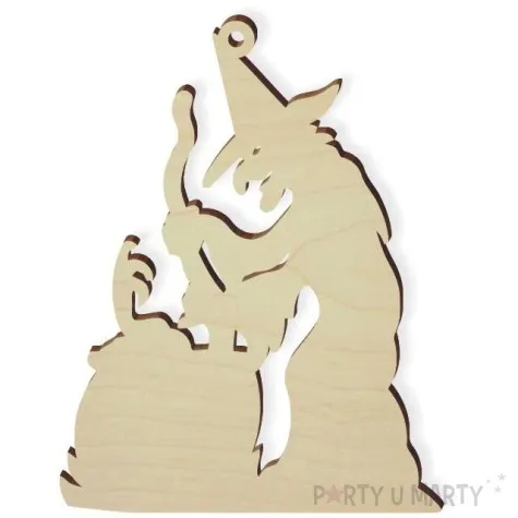 zawieszka drewniana czarownica z kotlem 71 x 92 mm