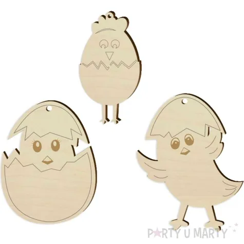 zawieszka drewniana do malowania wielkanocne pisklaki 3 szt