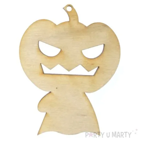 zawieszka drewniana dynio duch 62 x 81 mm 10 szt