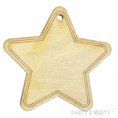 zawieszka drewniana gwiazdka 60 x 58 mm 10 szt