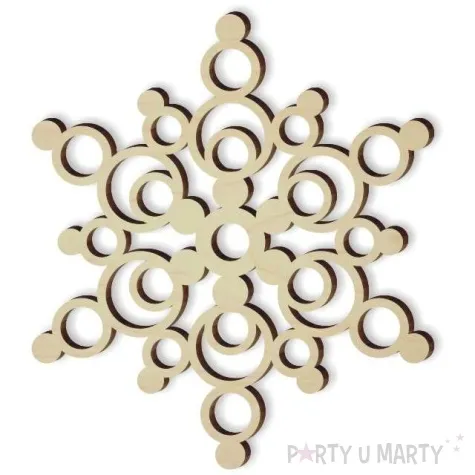 zawieszka drewniana gwiazdka pawie oko 95 x 99 mm