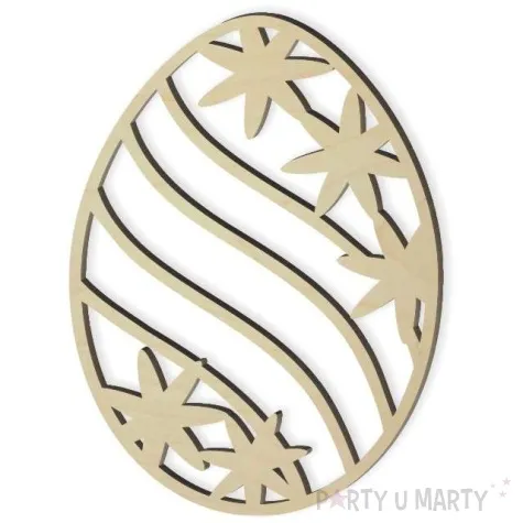 zawieszka drewniana jajko pisanka falujace kwiaty