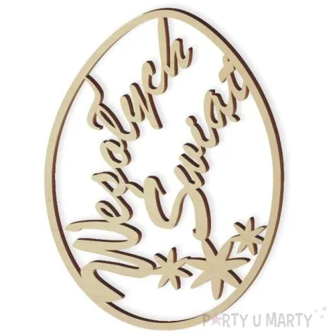 zawieszka drewniana jajko wesolych swiat 10 szt