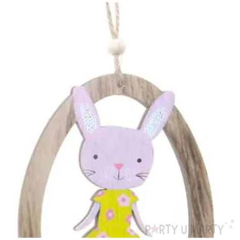 zawieszka drewniana jajko zajaczek zolty arpex 11 5cm