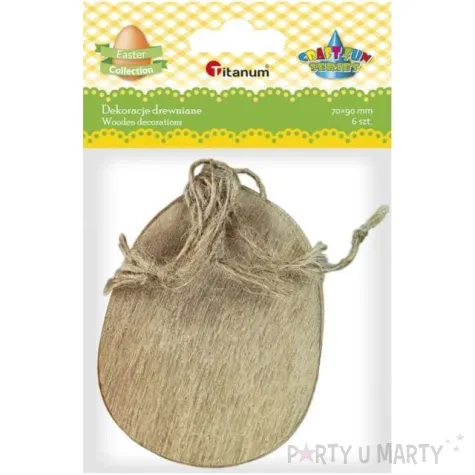 zawieszka drewniana jajo drewno titanum 6 szt