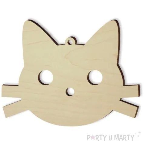 zawieszka drewniana kotek 80 x 63 mm