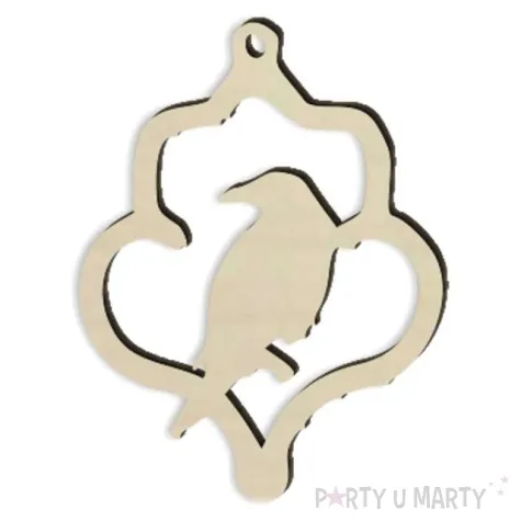 zawieszka drewniana kruk 70 x 90 mm