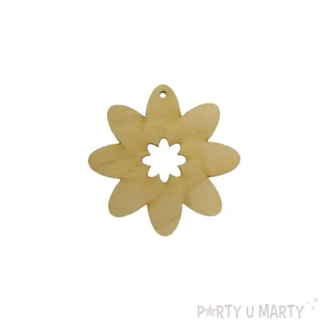 zawieszka drewniana kwiatek 26 80x80 mm 10 szt