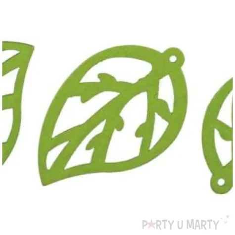 zawieszka drewniana listki azurowe zielone titanum 15 szt