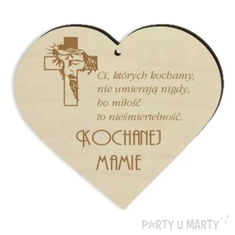 zawieszka drewniana na znicz kochanej mamie 90x80 mm