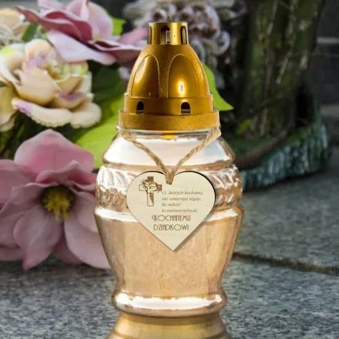 zawieszka drewniana na znicz kochanemu dziadkowi 90x80 mm