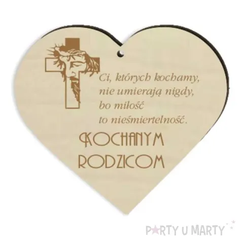 zawieszka drewniana na znicz kochanym rodzicom 90x80 mm