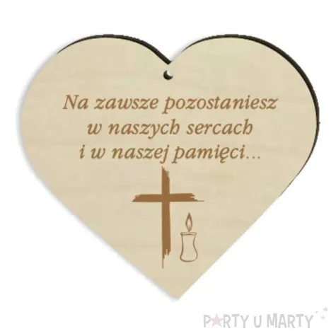 zawieszka drewniana na znicz krzyz i swieczka 90x80 mm