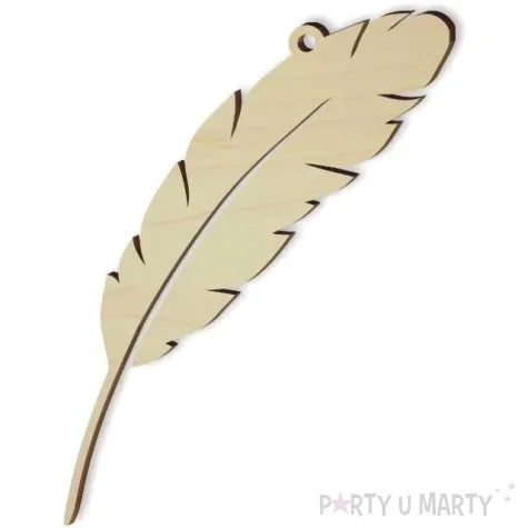 zawieszka drewniana piorko 29 x 105 mm