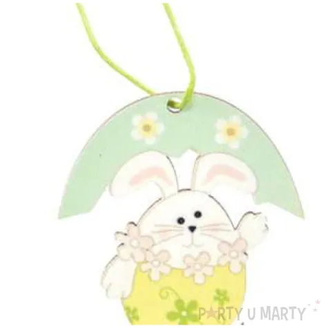 zawieszka drewniana pisanka seledynowa kroliczek arpex 7 5cm