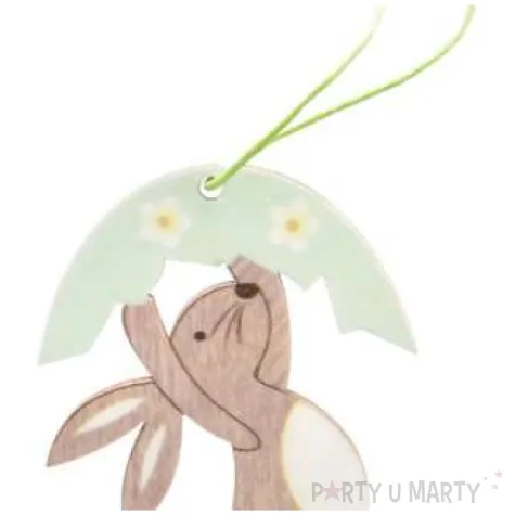 zawieszka drewniana pisanka seledynowa zajaczek arpex 7 5cm