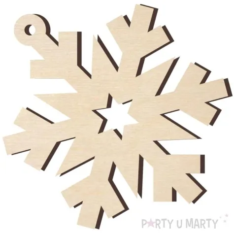 zawieszka drewniana platek sniegu 39 x 39 mm 10 szt