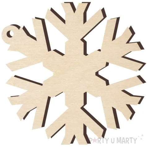 zawieszka drewniana platek sniegu 41 x 40 mm 10 szt
