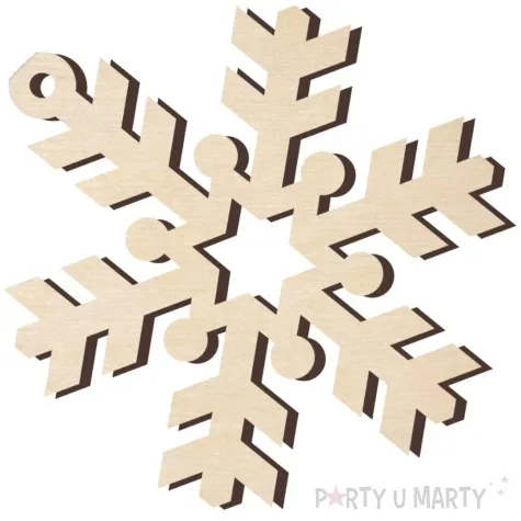 zawieszka drewniana platek sniegu 41 x 41 mm 10 szt