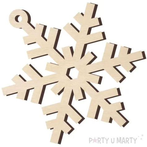 zawieszka drewniana platek sniegu 41 x 41 mm 10 szt
