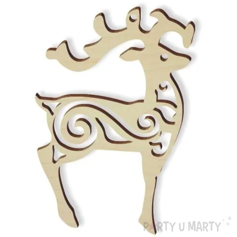 zawieszka drewniana renifer mozaika 60 x 85 mm
