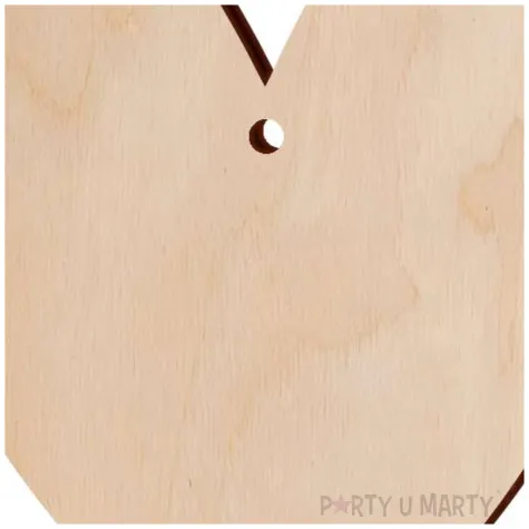 zawieszka drewniana serce 69 x 80 mm