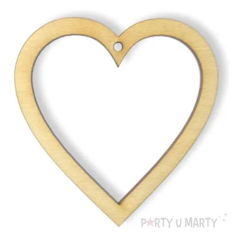 zawieszka drewniana serce 77 x 80 mm
