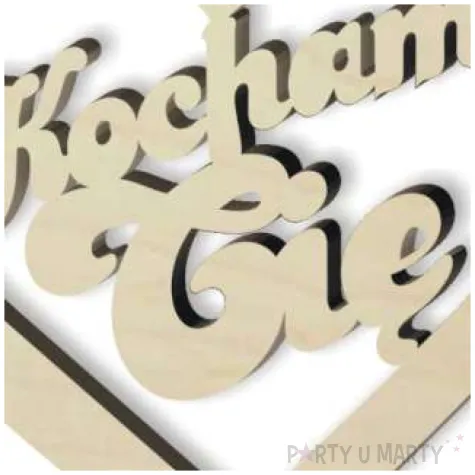 zawieszka drewniana serce kocham cie 90x80 mm