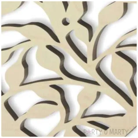 zawieszka drewniana serce listki 90x80 mm