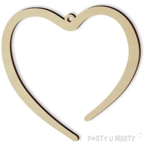 zawieszka drewniana serce otwarte 80 x 79 mm