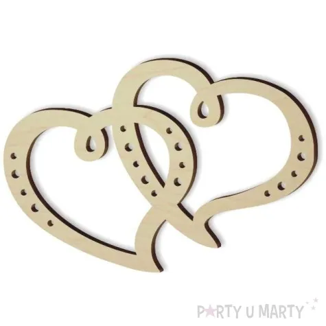 zawieszka drewniana serce podwojne 100 x 68 mm 10 szt
