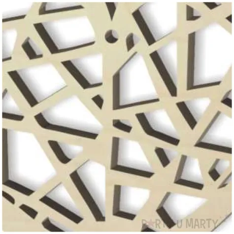 zawieszka drewniana serce wzory geometryczne 90x80 mm