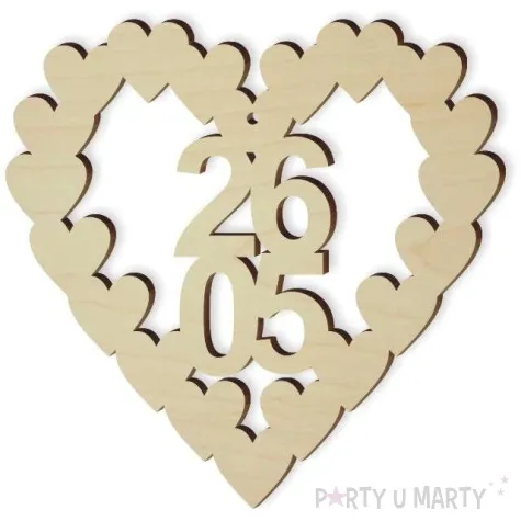 zawieszka drewniana serduszka 26 05 122x120 mm