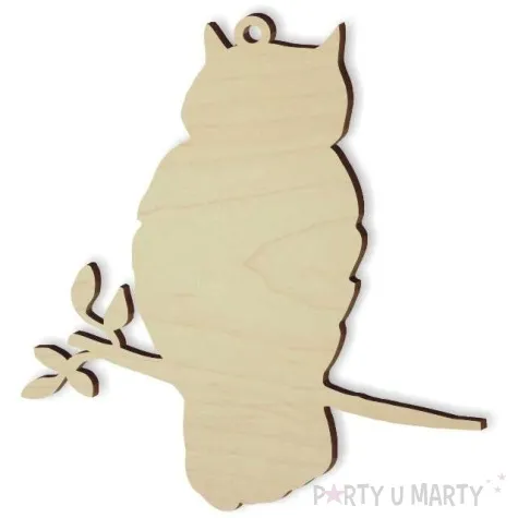 zawieszka drewniana sowa 75 x 81 mm 10 szt