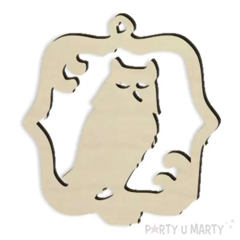 zawieszka drewniana sowa 85 x 90 mm