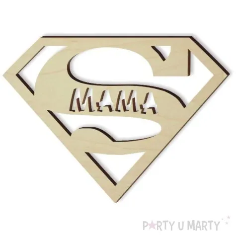 zawieszka drewniana super mama 100x74 mm