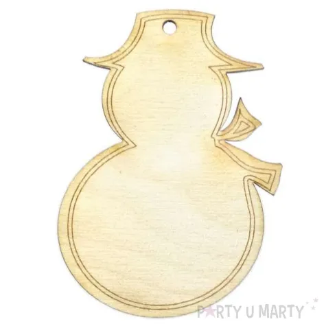 zawieszka drewniana swiateczna balwan deco 55 x 75 mm 10 szt