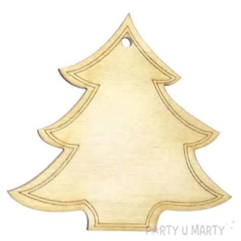 zawieszka drewniana swiateczna choinka deco 75 x 73 mm